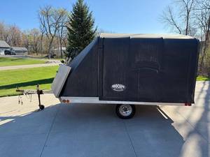 2007 NEWMANSnocaps Snowmobile Trailer w Cover - 3000 GVW - snowmobilegear NOT included