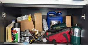 Pure Polaris, Rust-Oleum & Heet Automotive Fluids Cabinet - contents quantities unverified