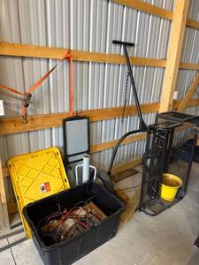 Assorted Workshop Tools & Equipment - Fan, Cables, Tires, Totes & More
