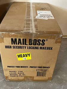 Mail Boss 7106 High Security Locking Mailbox - Black, 40 Lbs - Made in P.R.C. - Unopened Box