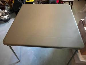 Folding Table with Vinyl Top and X-Frame Steel Legs