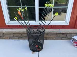 Assorted Archery Arrows with Neon Fletching