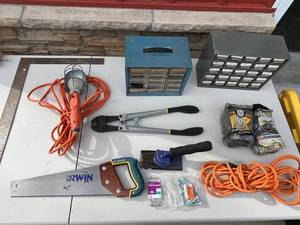 Stanley & Irwin Hand Saws, Hardware Cabinets & Assorted Small Parts