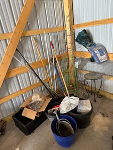 Assorted Garden Tools & Accessories - Plant Cages, Tarps & More