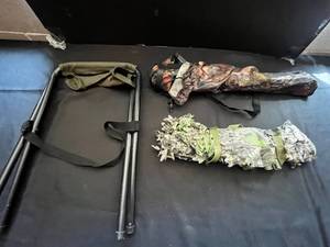 Foldable Camping Chairs & Mossy Oak Camouflage Ghillie-Leaf Panel Kit
