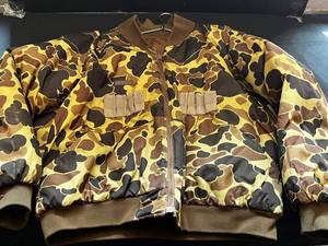 Camouflage Field Jacket with Front Zipper and Patch Pockets - no label