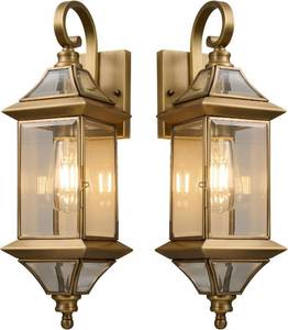 Hemali Brass Waterproof Exterior Wall Sconces 2-Pack