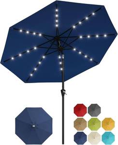 Garvee Life 9 Solar Lights Patio Umbrella (Navy)