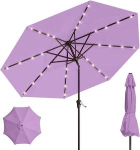 Tioline 9 Solar-Powered LED Patio Umbrella (Light Purple)