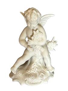 MB - Vintage Dresden Four Seasons Summer Cherub Bisque Porcelain Figure