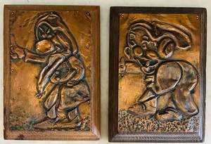 K - Copper Relief Wall Plaques - Back Inscription Geoff Koiec