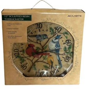 MBB - Acu-Rite 12-inch Sculpted Resin Thermometer - IndoorOutdoor Weather Decor