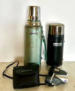 MB - Stanley Aladdin Thermos Pair with Olympus 10x25 Binoculars