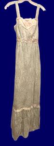 LL - Vintage Damask Sundress with Lace Trim - No Size Tag