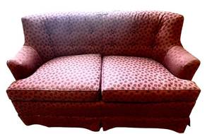 LLB - Vintage Pink Leopard Print Upholstered Loveseat,