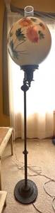 LLB - Vintage 56-Inch Floor Lamp with Floral Globe Shade