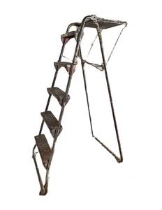 G - Vintage Steel Step Ladder - 4-Foot Tall