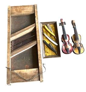 G - Vintage Finds including Miniature Violins, Straight Razors and More