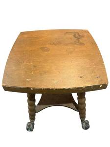LLS - Antique Claw-Foot Table on Ball-Turned Legs with Square Top