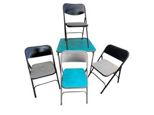 G - Samsonite Monarch Folding Table & Chairs (Lot of 9)