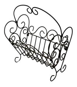 MB - Vintage Scrollwork Metal Literature Stand