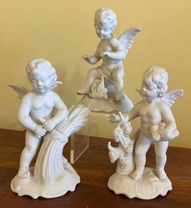 MB - Trio of Dresden Angel Figurines