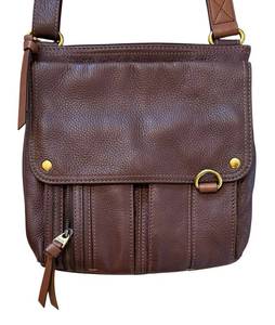 MB - Fossil Leather Crossbody Handbag
