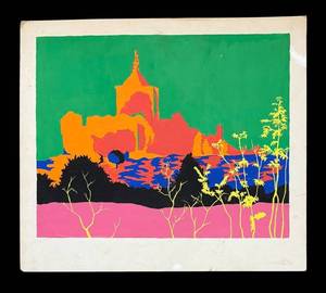 MB - Original Bright Abstract Landscape Unframed Painting
