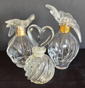 LR - Trio of Nina Ricci LAir du Temps Perfume Bottles