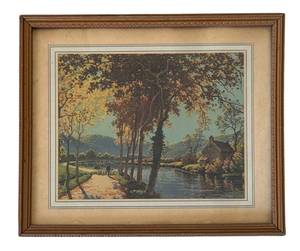 MB - Autumn Along the Seine Print by Rene Charles Edmond