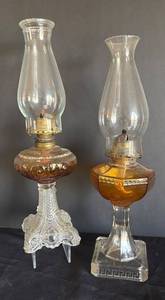 DR - Two Antique Oil Lamps