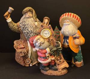 LL - Three Santa Claus Figurines