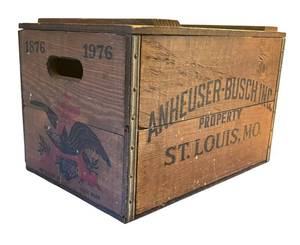 LL - Budweiser Centennial Beer Case 1876-1976 Reproduction Wooden