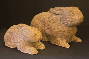 LL - Two Bunny Figurines