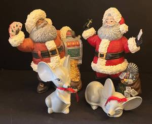 LL - Festive Santa and Mouse Figurines