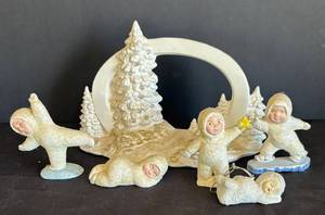 LR - Snow Baby Style Figurines Set with Arched Backdrop