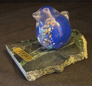 LL - Vintage Hallingglass Norway Bird Figurine Handmade Glass Art