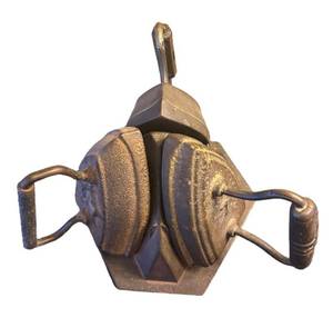LL - Antique Sad Iron Stand with Three Irons