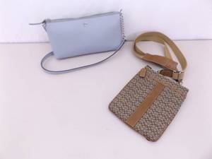 Vintage Kate Spade Light Blue Leatther Declan Crossbody Bag, and Coach Signature Messanger Bag