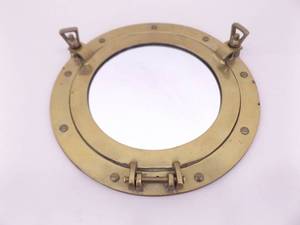 Vintage SOLID BRASS 10.75 Portal Mirror That Opens