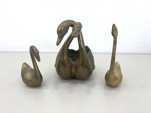 Collection of 8.5 Tall Brass Geese Figurines