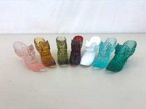 7 Fenton Glass Shoe Figurines