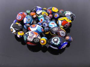 Vintage 20 Murano Millefiori Trade Bead Necklace