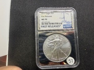 2019 1 Oz. Silver American Eagle NGC MS70 Early Releases - Perfect Grade