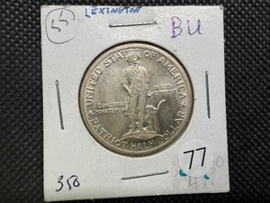1925 BU Lexington Commemorative Silver Half Dollar - Greysheet value for an MS64 is $140