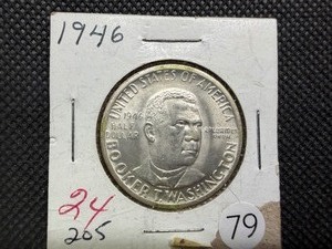 1936 BU Booker T. Washington Commemorative Silver Half Dollar