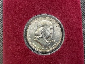1959-D Brilliant Uncirculated Silver Franklin Half Dollar