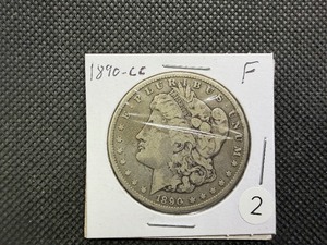 1890-CC Silver Morgan Dollar Marked Fine When Purchased -  Greysheet Wholesale Price for an F-12 is $145