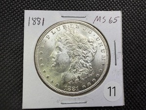 1881 Morgan Silver Dollar Marked MS65 When Purchased - Nice Mint Luster