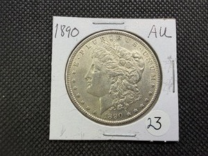 1890 Morgan Silver Dollar Marked AU When Purchased